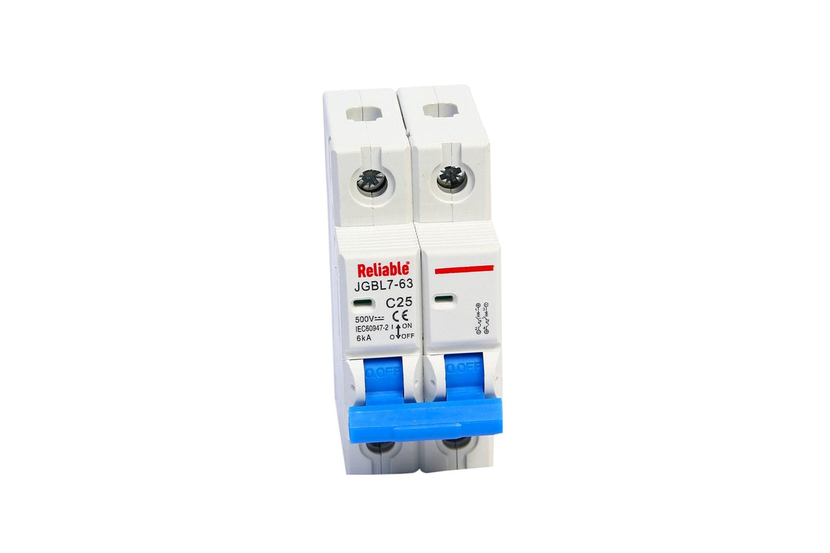 2P DC MCB 500V, 25A, Direct Current Breaker Reliable Miniature Circuit Breaker For Solar PV System