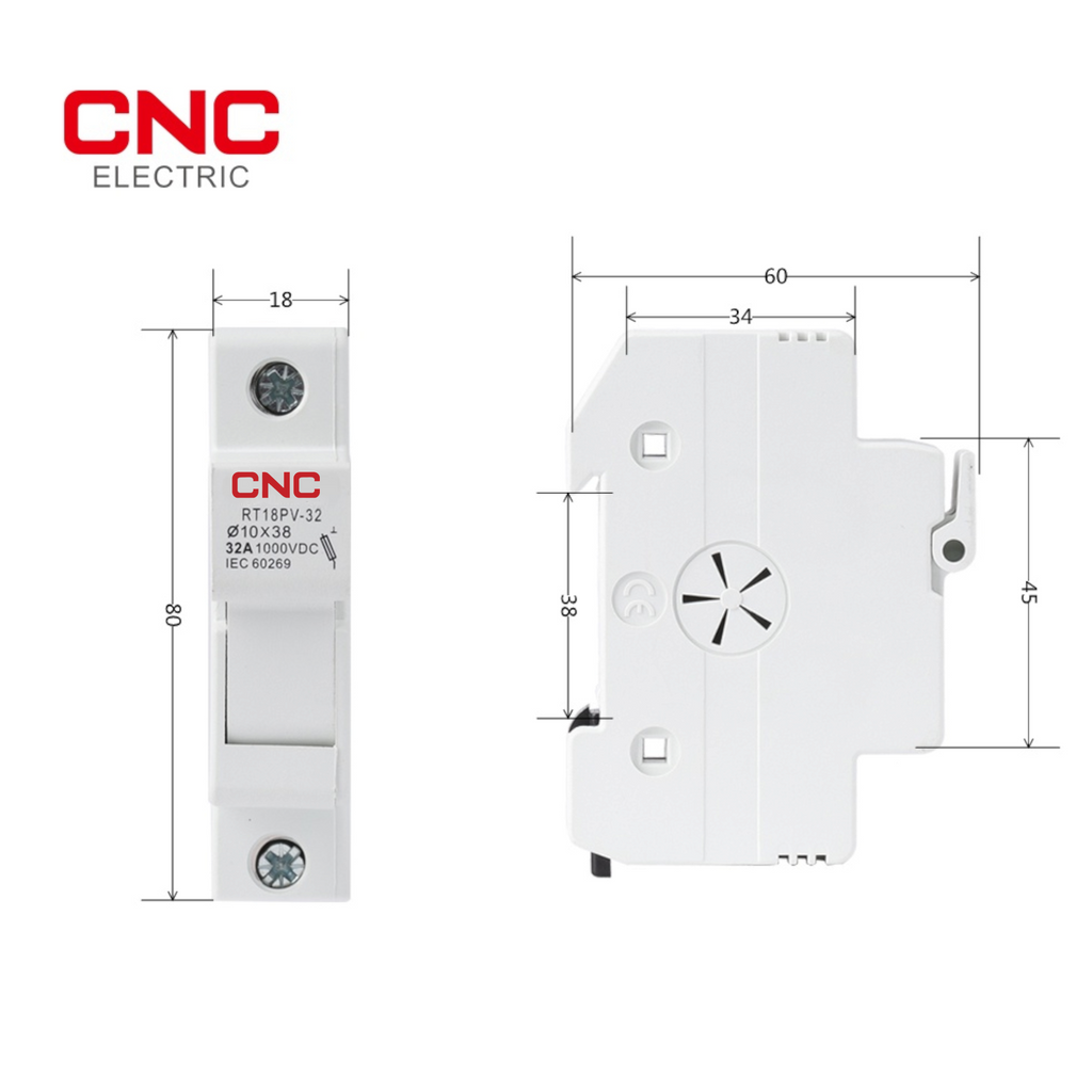 CNC RT18PV-32 1000V DC 1P Fuse Set – Overload & Short Circuit Protection