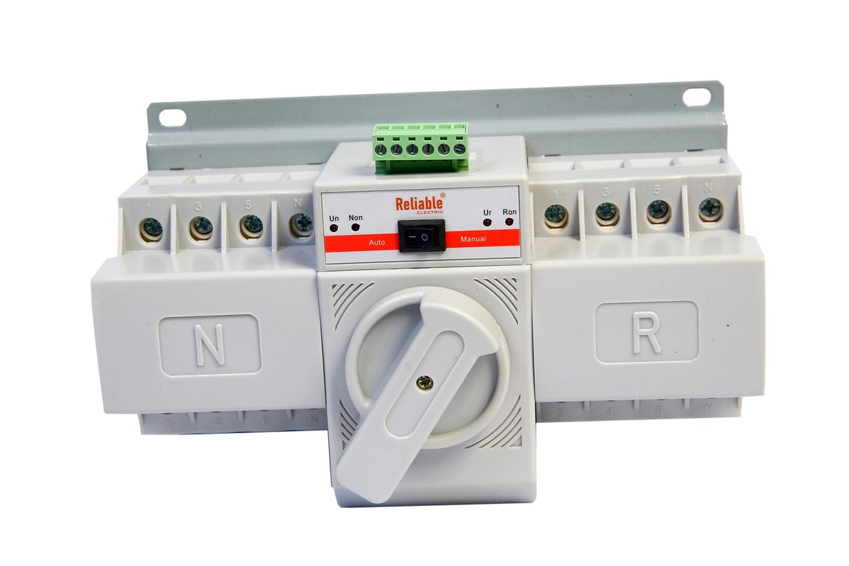 2P 63A, Breaker with Motor Type ATS of Reliable, L-N 220V 110V, Dual Power Automatic Transfer, Electrical Selector Switches Uninterrupted 63A