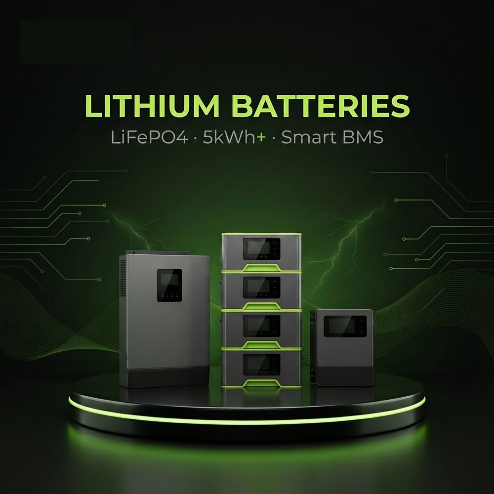 Lithium batteries - LiFePO4, 5kWh and above, smart BMS